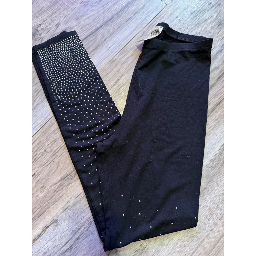 Vocal USA Black Rhinestone Embellished Leggings Small Style 14466PI Crystal Trim